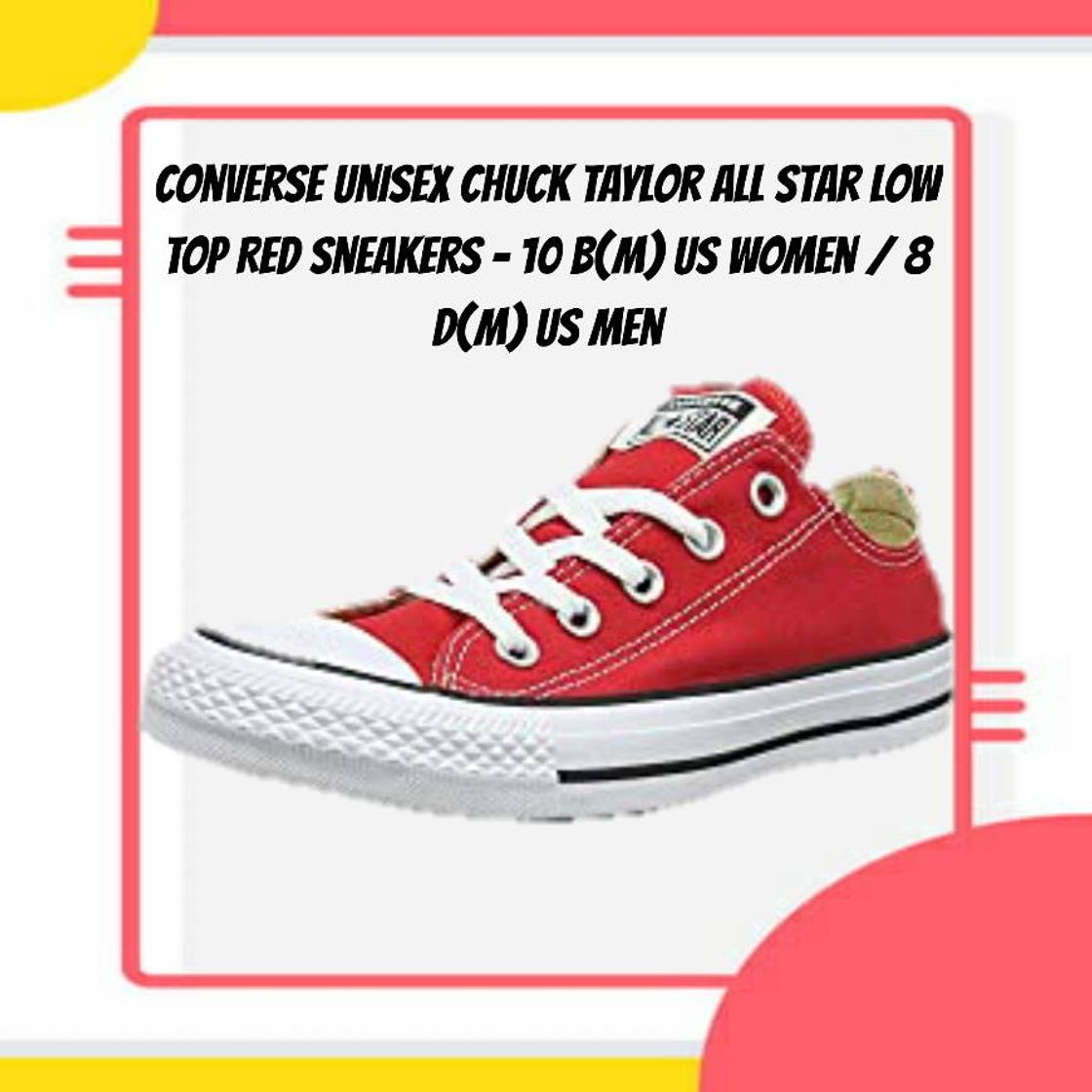 Fashion Converse Unisex Chuck Taylor All Star Low Top Red Sneakers 