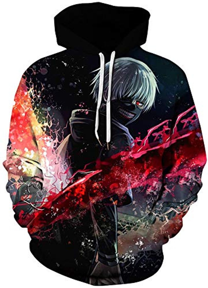 Fashion AMOMA - Sudadera con Capucha - para Hombre Tokyo Ghoul S