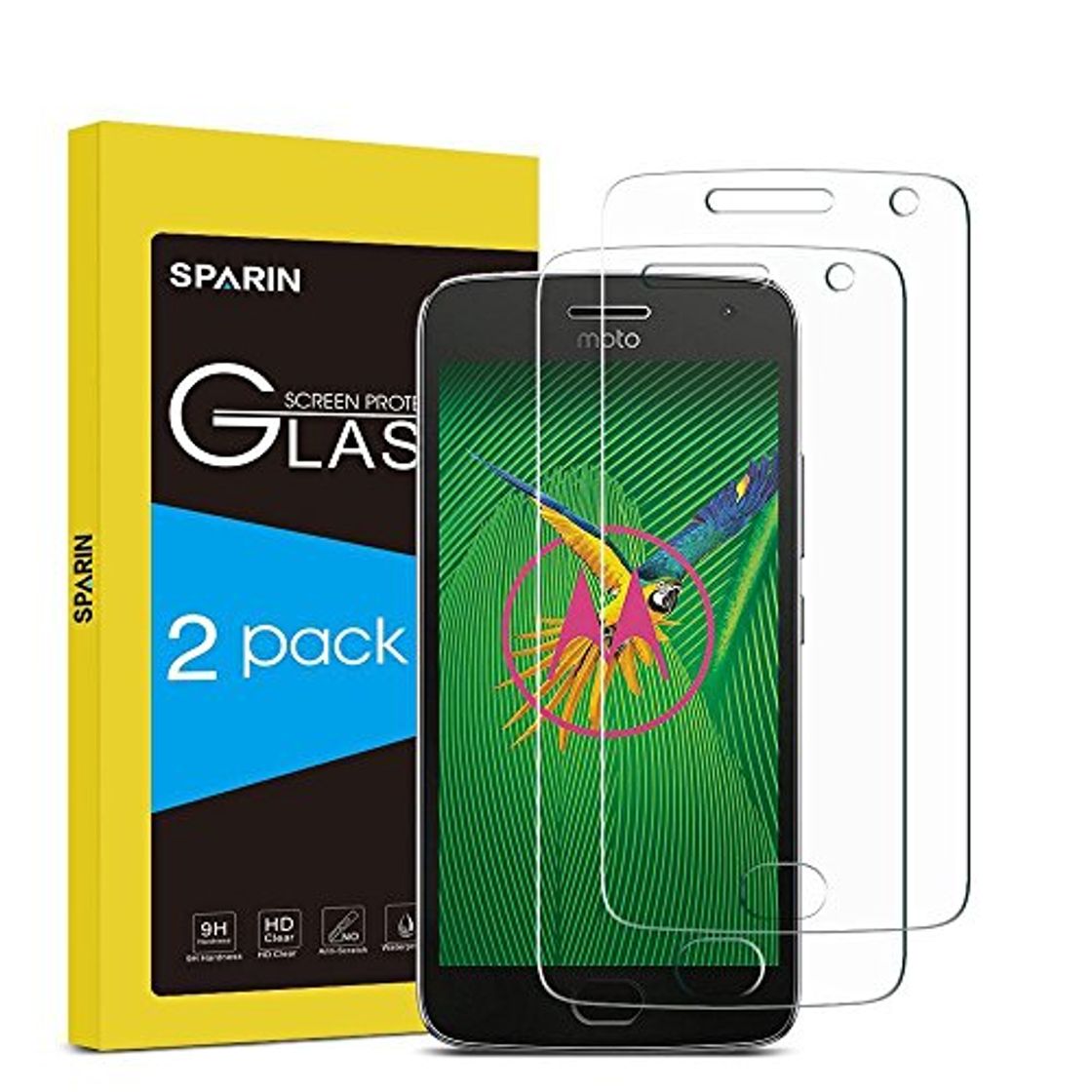 Productos [2-Pack] SPARIN Moto G5 Plus Protector de Pantalla