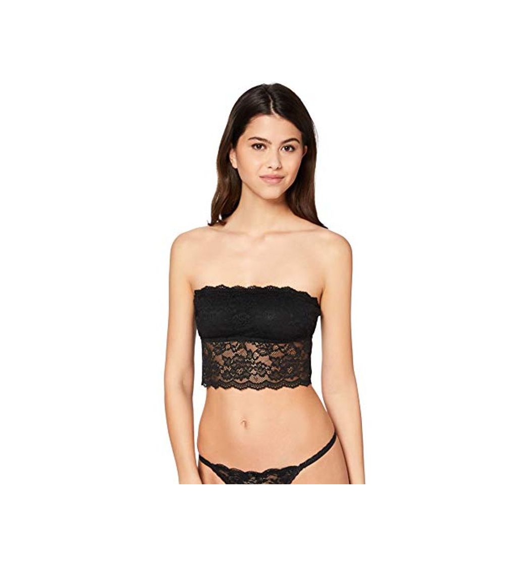 Moda Marca Amazon - IRIS & LILLY Bralette de Encaje Mujer, Negro