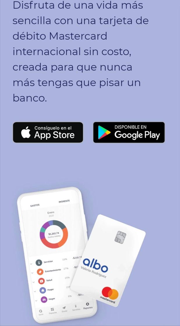 App Adiós bancos. ¡Hola albo!