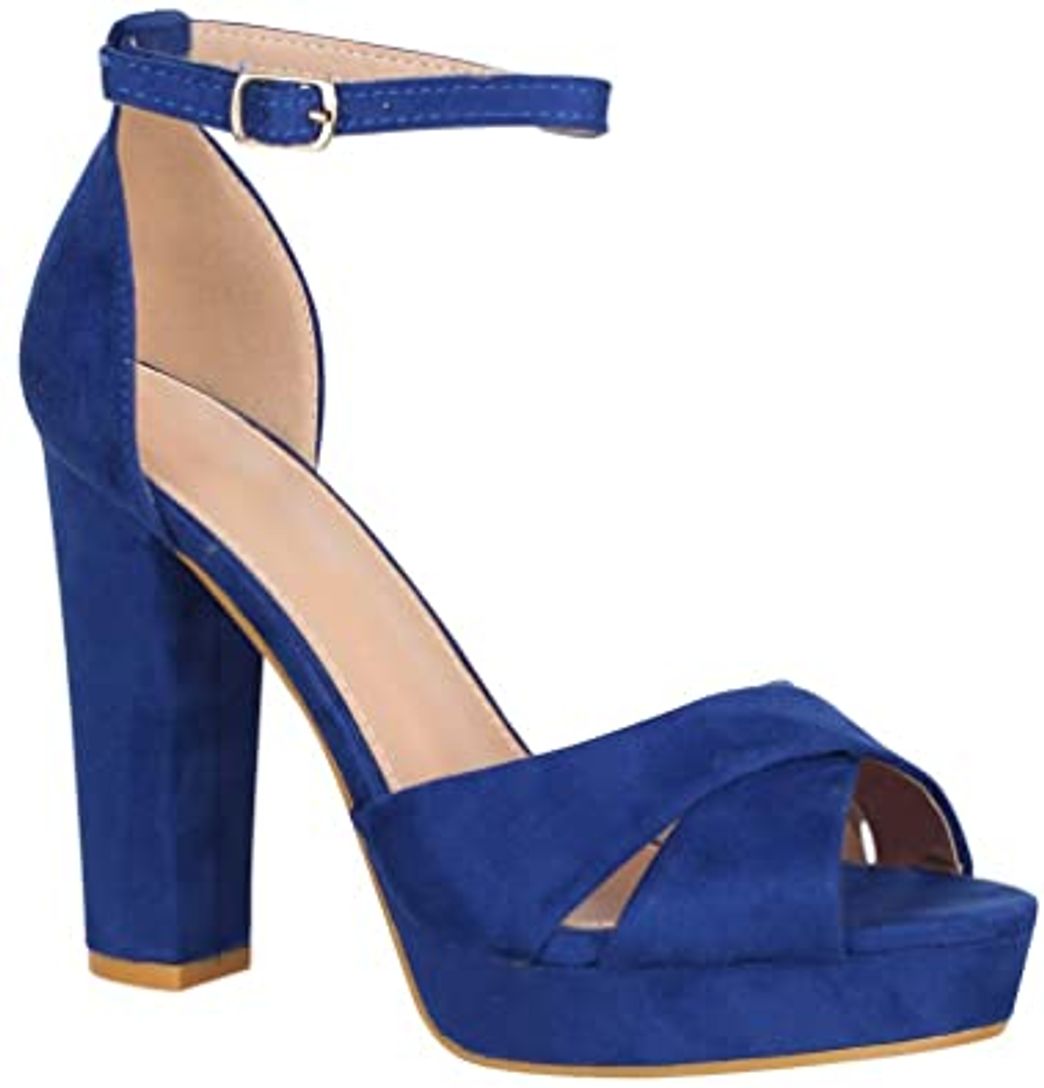 Social Elara Zapato de Tacón con Plataforma para Mujer Punta Abierta High Heels