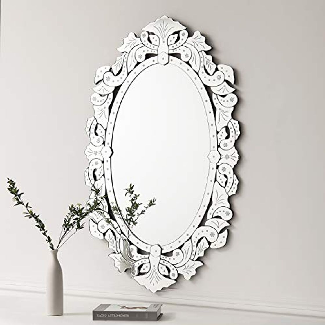 Social Kohros - Espejo de pared decorativo veneciano con diseño transparente para el