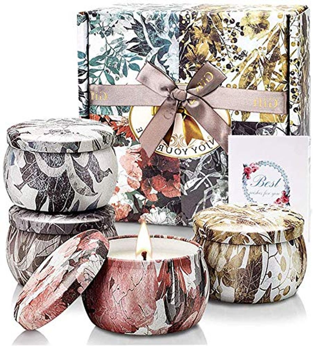 Social TOFU [100% Natural Velas Aromaticas Juego de 4 Piezas Vela Perfumada 25-30