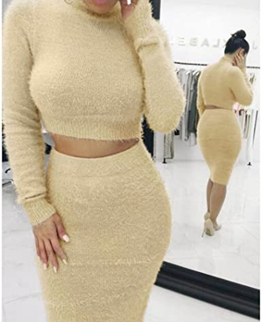 Social Mxjeeio 💖 2 Unids Set Mujer Crop Tops y Falda Juego Conjunto