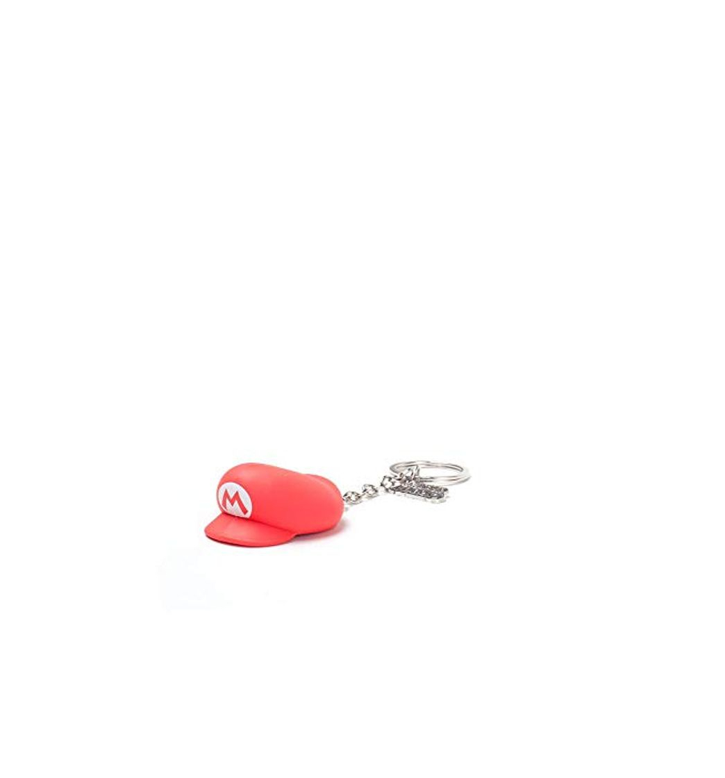 Moda Super Mario Keychain Mario Hat 3D Rubber Red