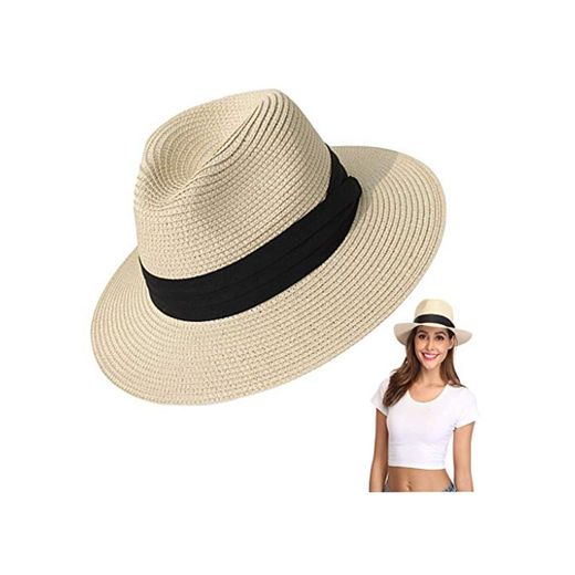 Yuccer Sombrero Mujer Verano Plegable, Algodón Protección Solar Gorro de Playa Mujer