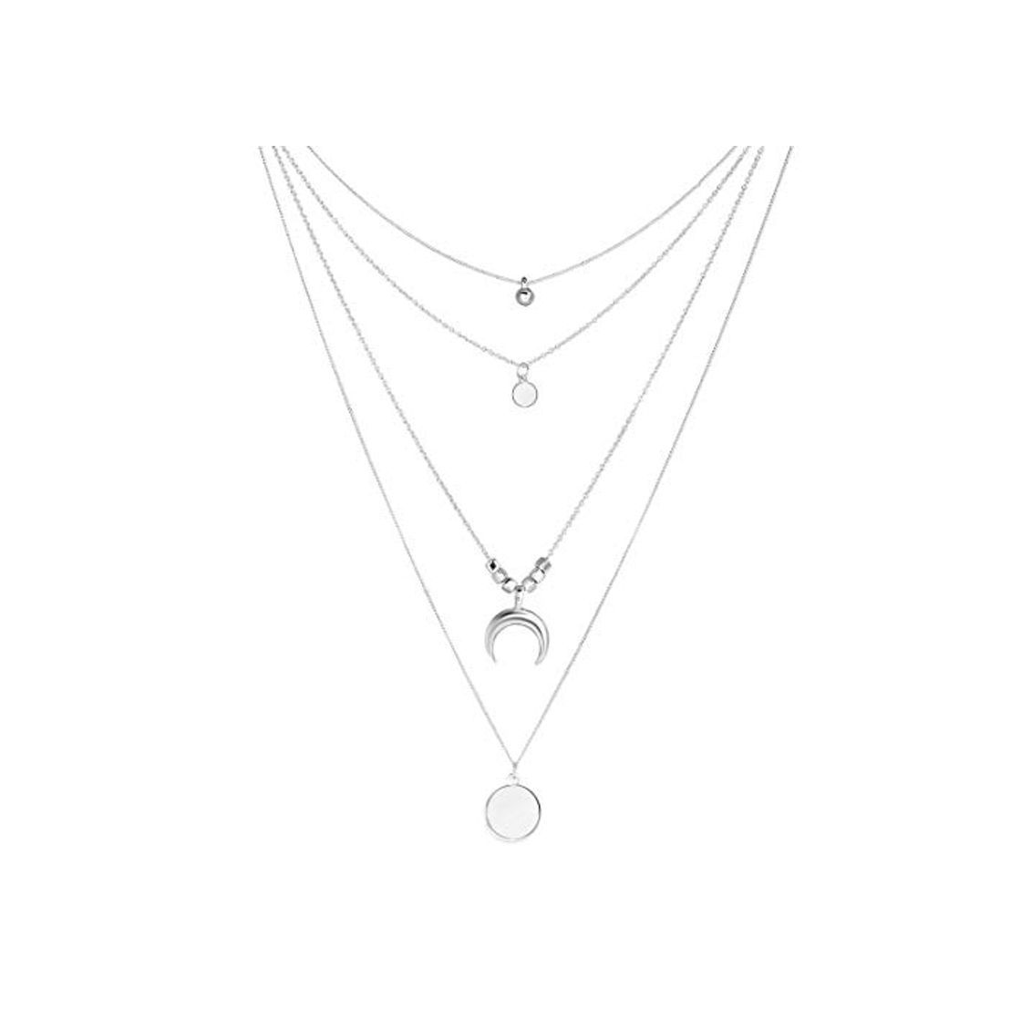 Social Larga Borla Luna Collares y Colgantes de múltiples Capas para Las Mujeres