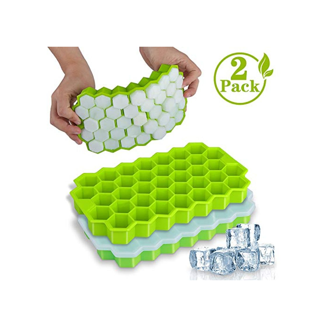 Social iNeego Bandeja de Hielo 2 Piezas Bandejas para Hielo Silicona Moldes de