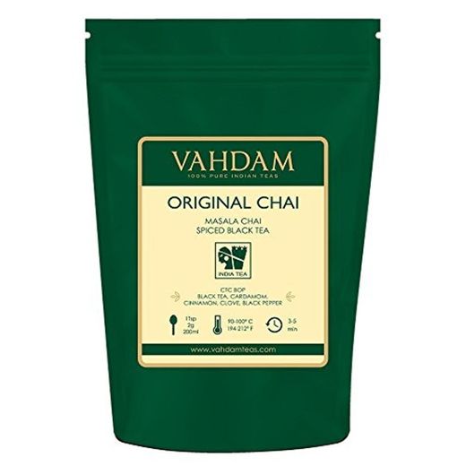 VAHDAM, Hoja original india Masala Chai - 100 tazas, 200 gramos -