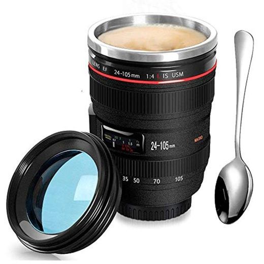 SLOSH Taza Cafe para Llevar Taza Camara Objetivo Lente Acero Inoxidable con