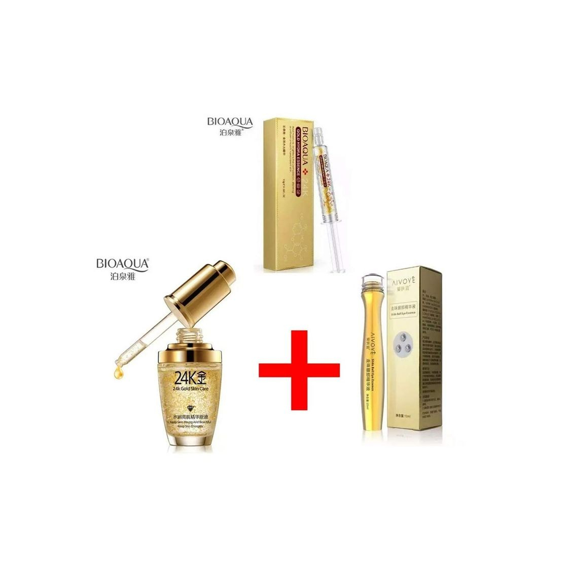 Fashion Kit Bioaqua 24k Gold Essence Colageno Acido Hialuronico 3pz