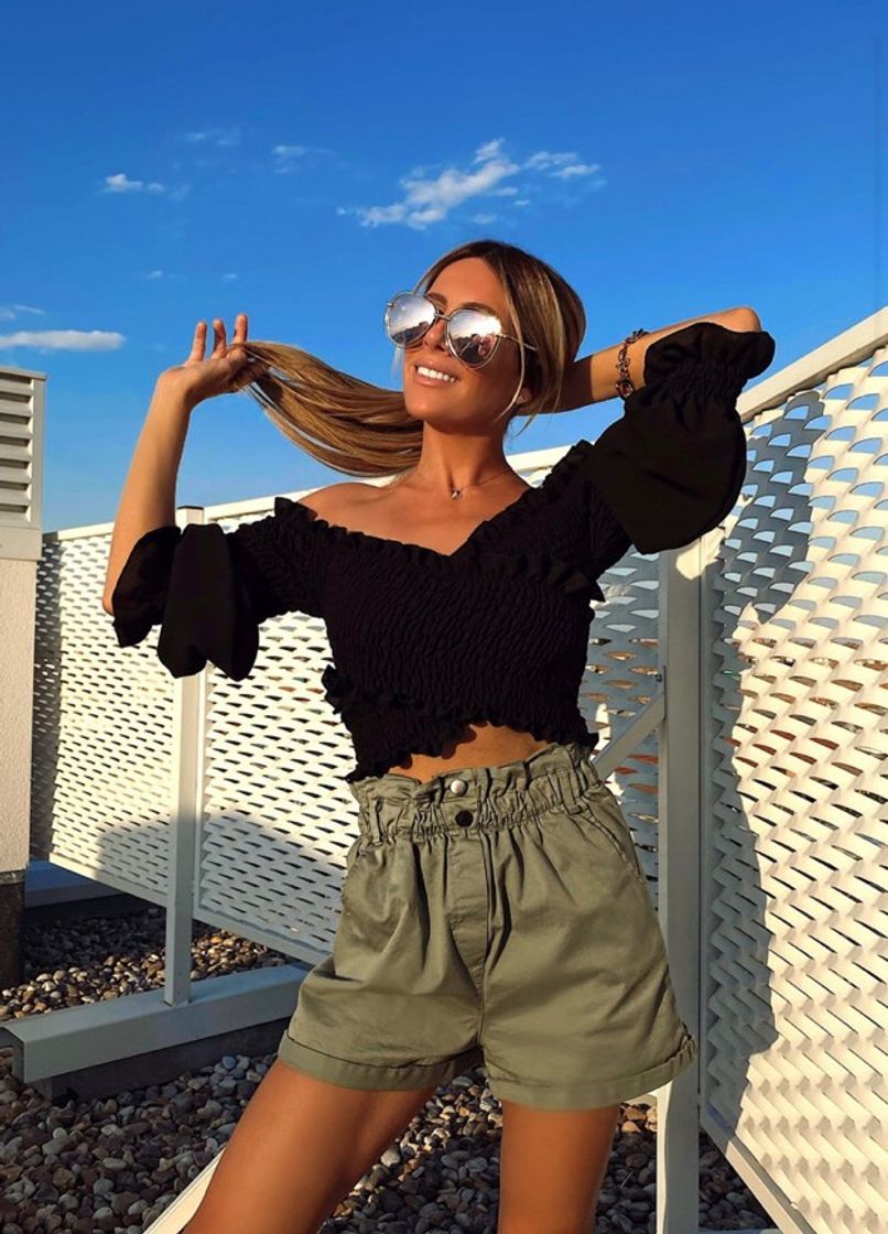 Top nido de abeja con mangas