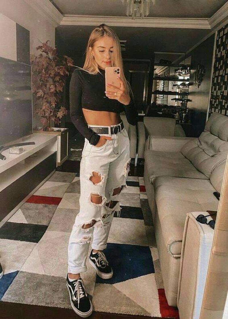 Social Look com Calça Rasgada