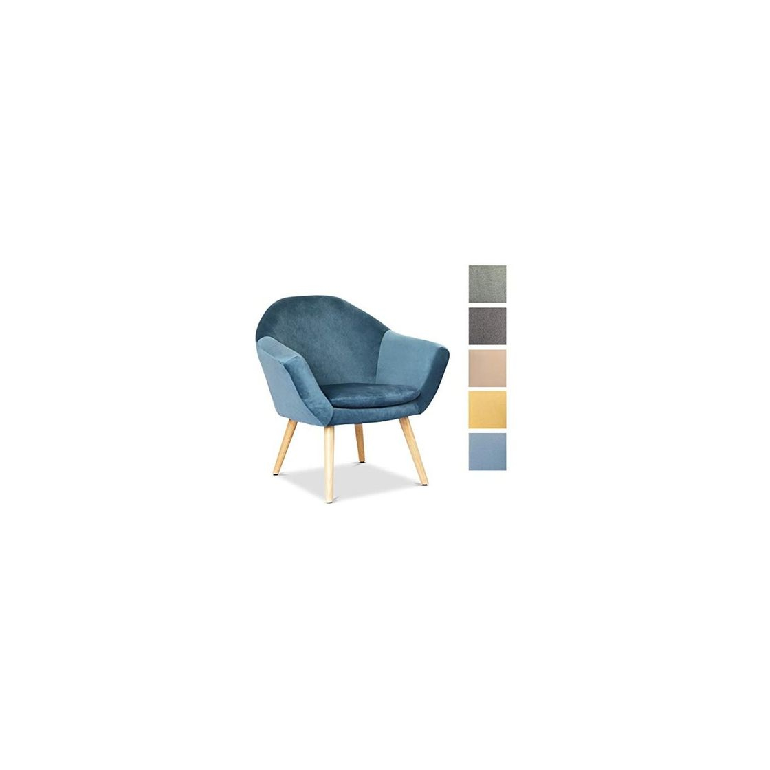 Social Mc Haus NAVIAN - Sillón Nórdico Escandinavo de color Azul Perla