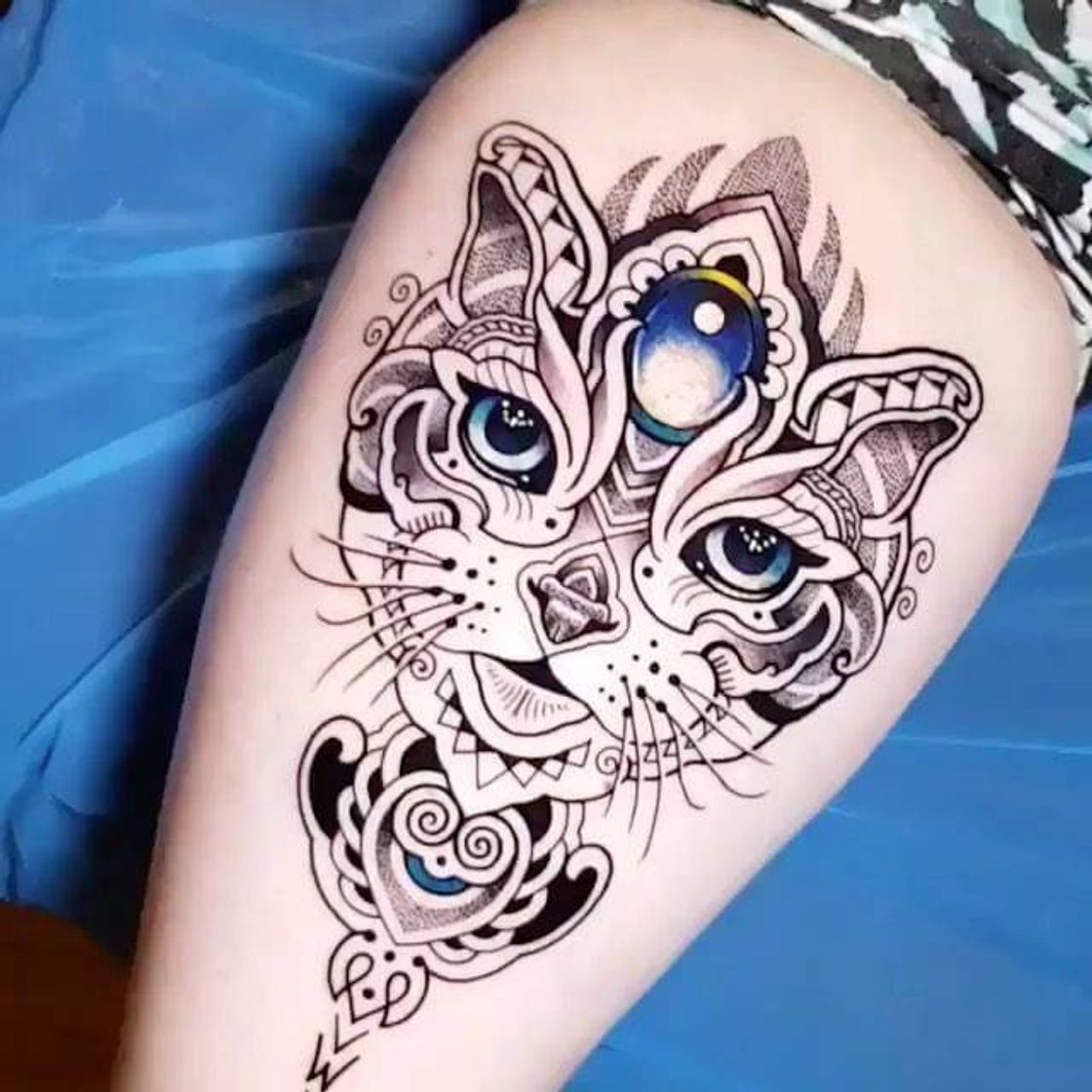 Moda Tatuagem Gatuna Blue Eyes