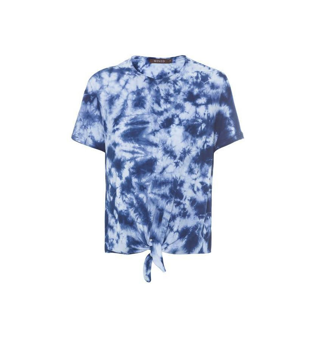 Productos FOBEXISS Mujer Moda Primavera Maisy CAGE Detalle Tye DYE TOP Azul Blanco