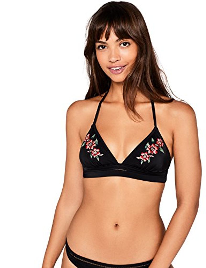 Moda Marca Amazon - IRIS & LILLY Top de Bikini con Flores Mujer,