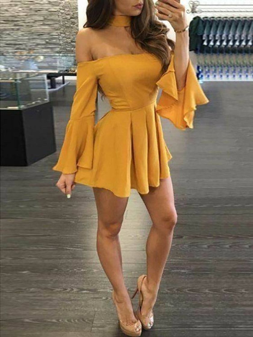 Moda Vestido Amarelo🙂😏