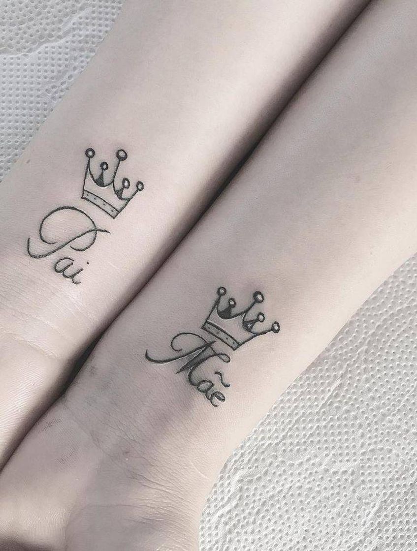 Fashion Tatuagem Escrita Mãe e Pai💖