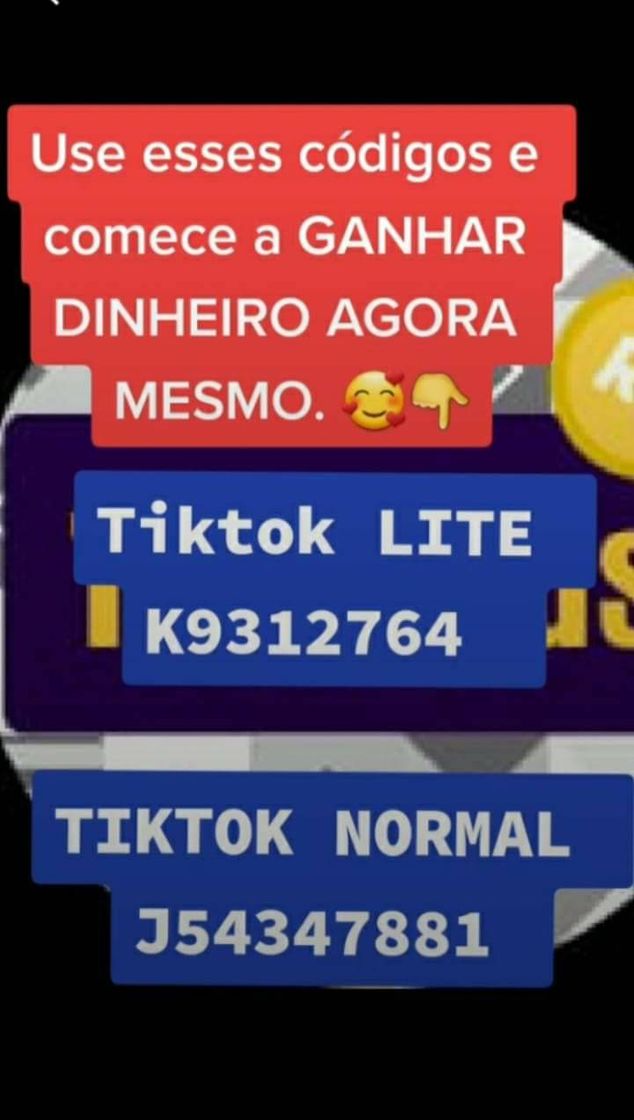 Moda TIKTOK LITE  código K9312764. TIKTOK NORMAL J54347881.  