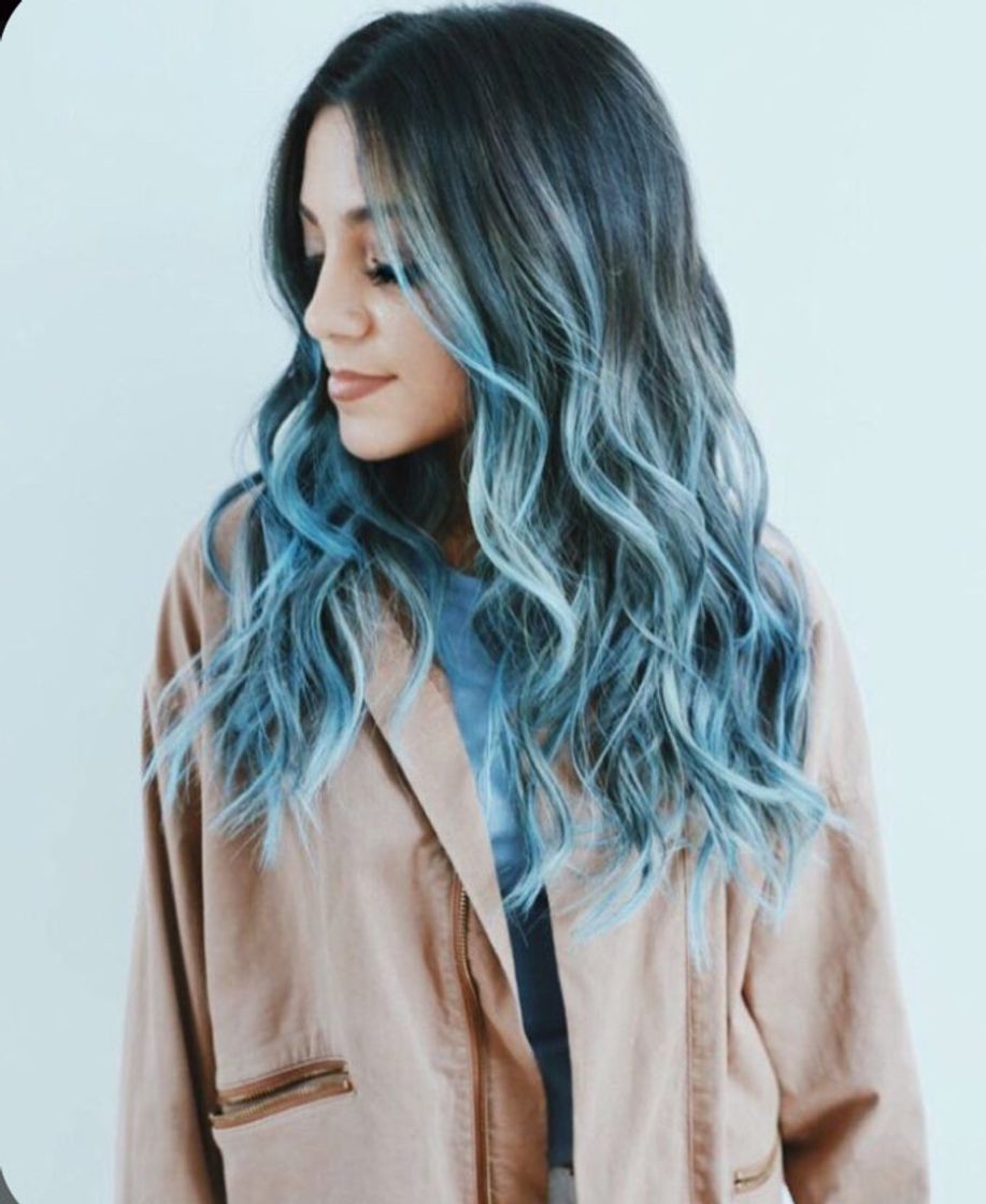 Fashion Cabelo tons de azul