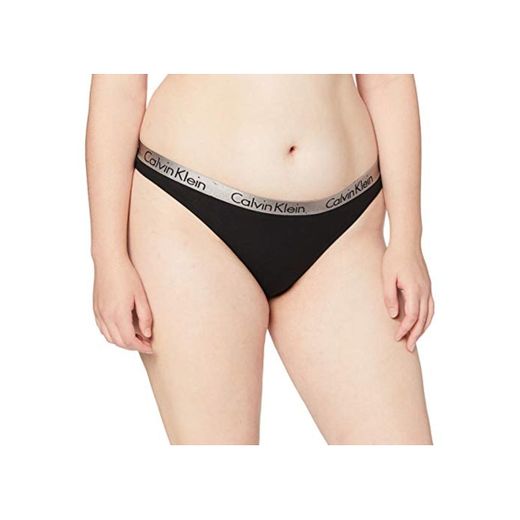 Calvin Klein RADIANT COTTON - THONG Tanga, Negro