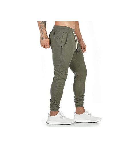 CMTOP Pantalón Jogger Slim Fit para Hombre Casual Jogging Algodón Hombre Pantalones Jogger Deportivo Entrenamiento Fitness