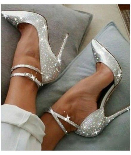 Silver pumps heels