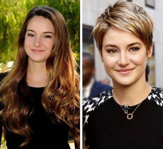 corte pixie antes/depois