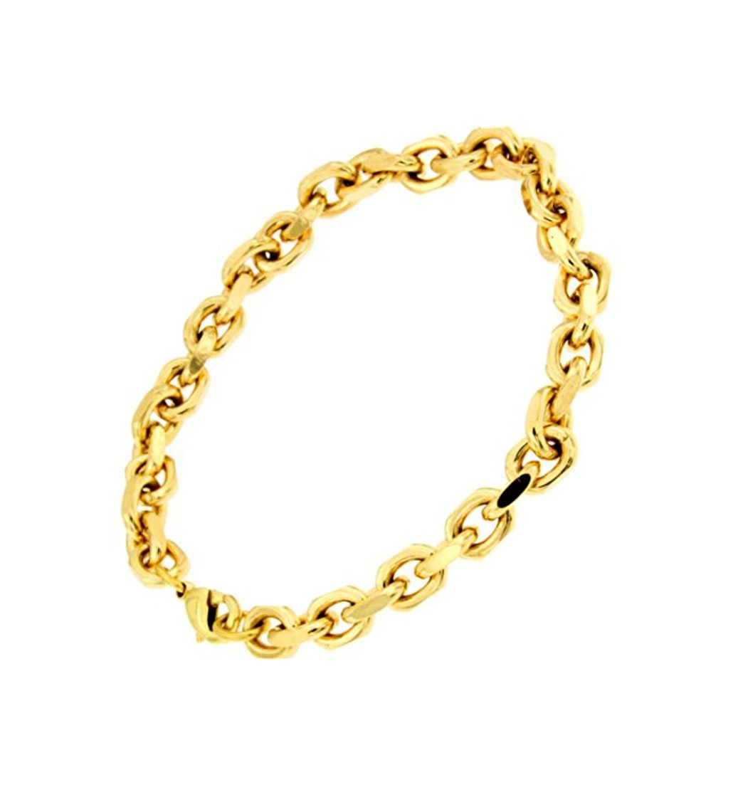 Moda TENDENZE Pulsera Cadena Áncona Oro doublé 6 mm Longitud 17 cm joyeria Mujer Hombre Regalo señora Brazalete