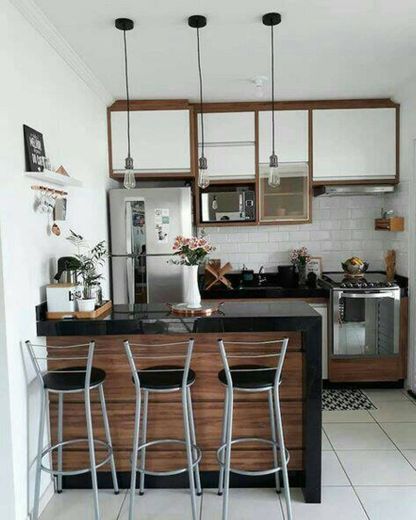 Inspiração de cozinha em espaço pequeno...