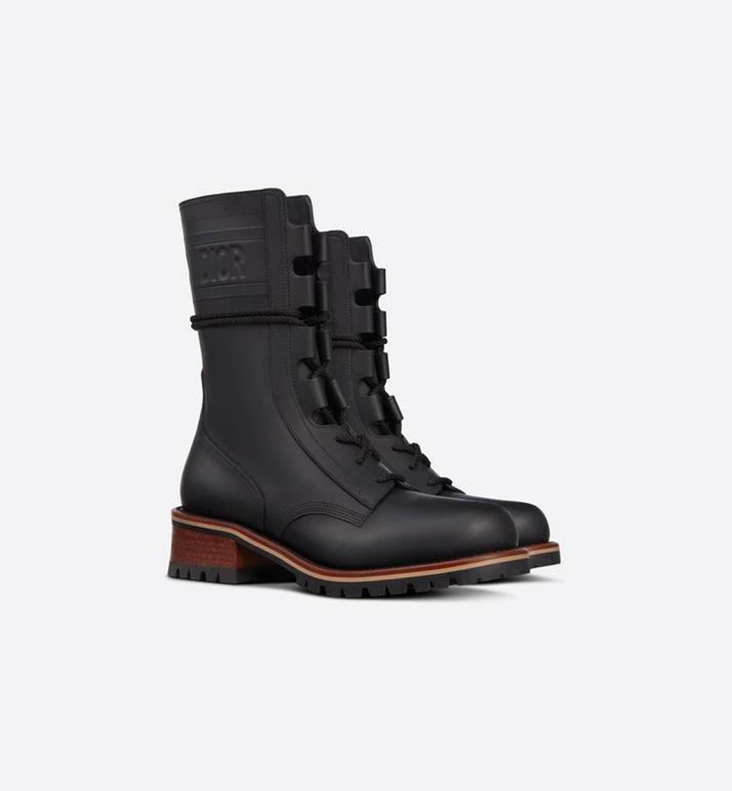 Moda Bota Dior Quest Couro de vitelo em relevo preto.