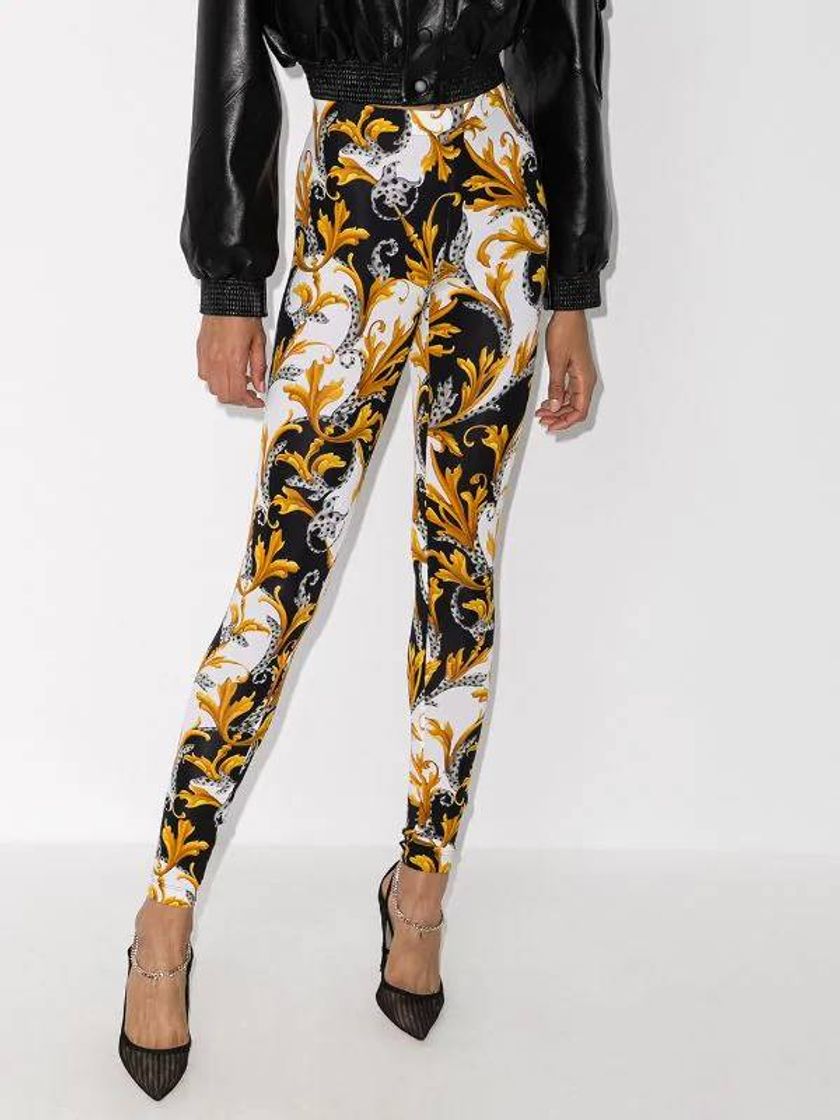 Fashion Versace Legging Com Estampa Barroca