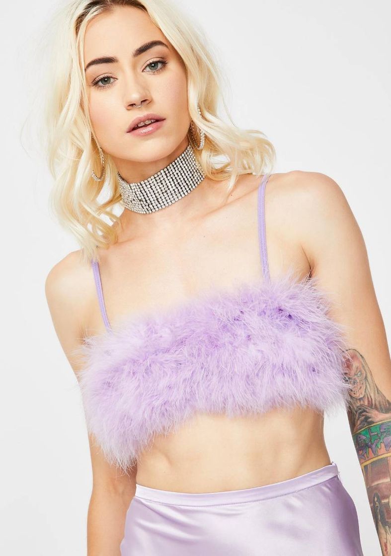 Moda Sugar Thrillz Marabou Boob Tube | Dolls Kill