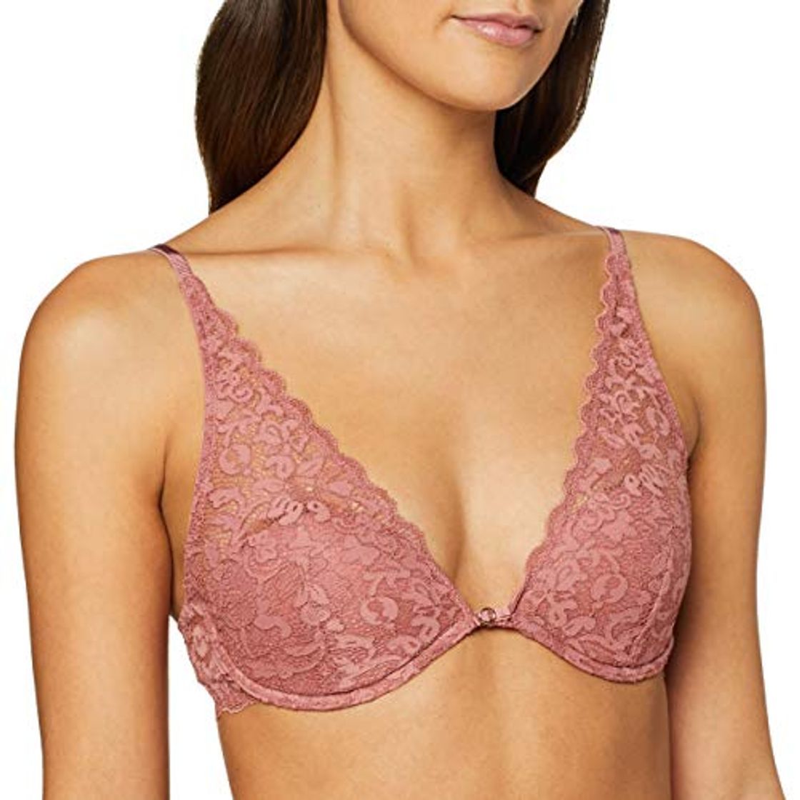 Moda Women's Secret X-Mas Feminine Guipure Lace Dust Pink Sujetador básico, Multicolor