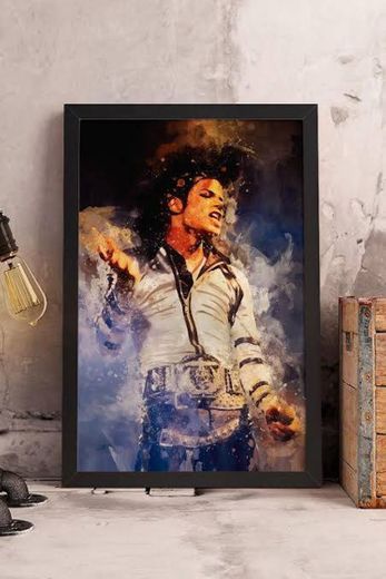 Quadro Decorativo Michael Jackson Aquarela 