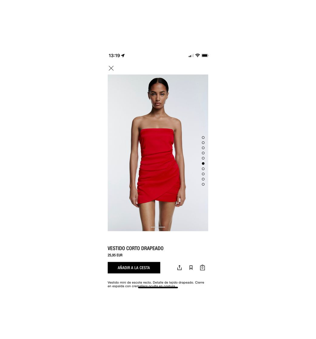 Moda SHORT DRESS WITH RUCHING - Red