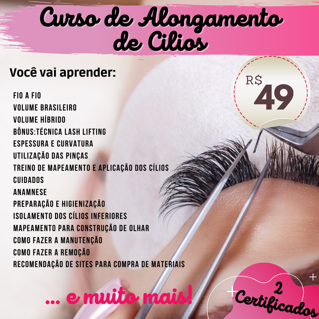 Producto Curso completo de alongamento de cílios