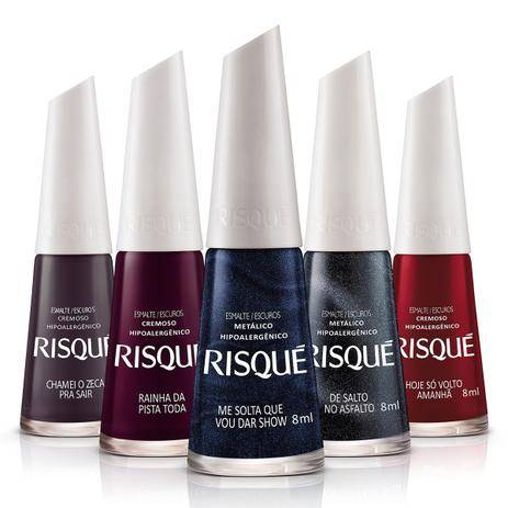 Product Kit Risqué Novos Escuros 5 Esmaltes 8ml