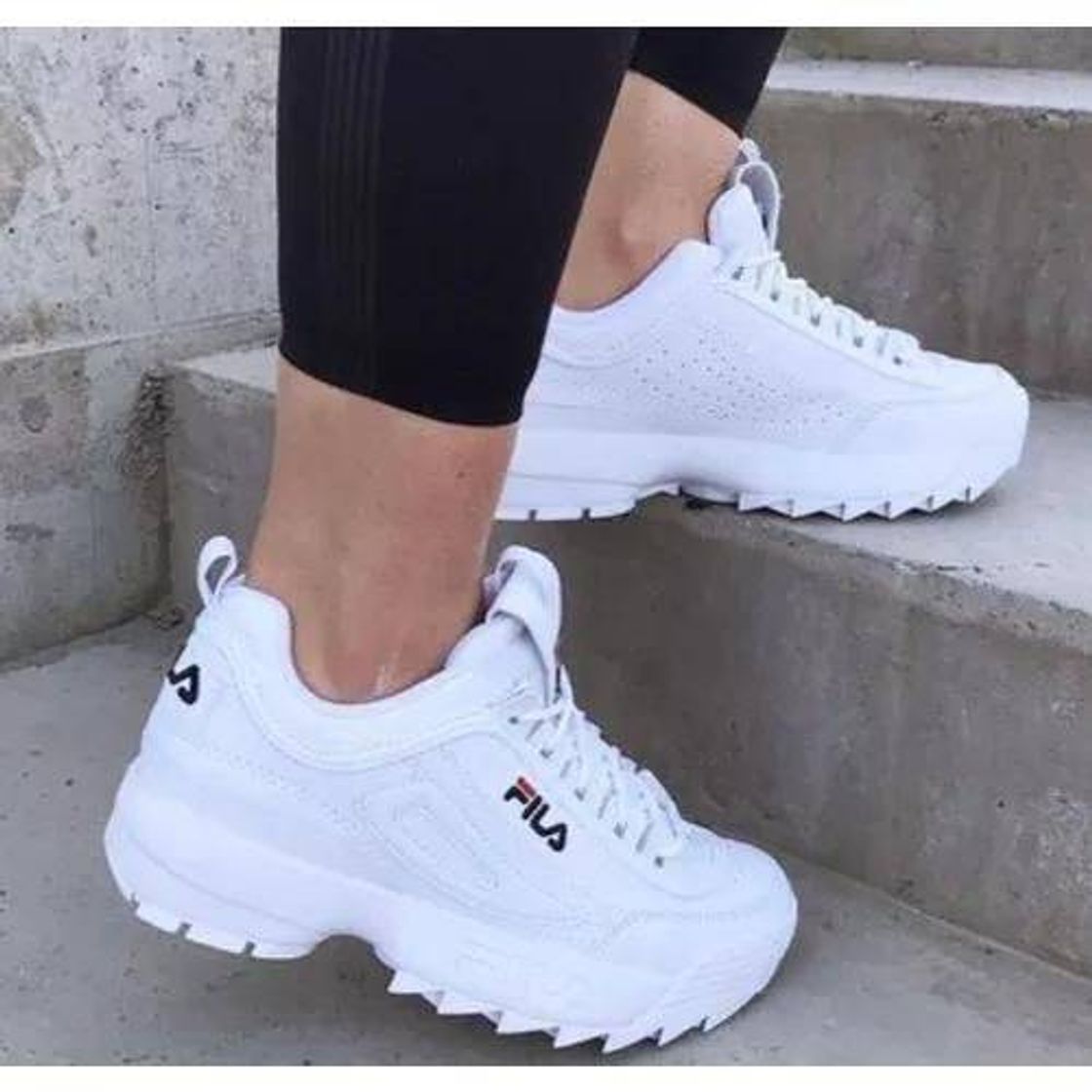 Zapatos de niña FILA Disruptor CB JR en Cuero Blanco 1010850