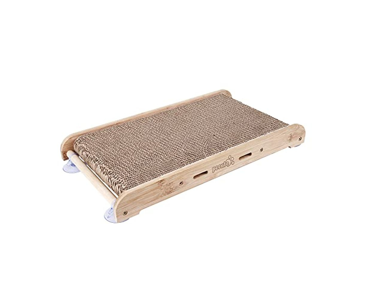 Producto Pecute Rascador para Gatos con Catnip Alfombrillas de Cartón Soporte de Bambú