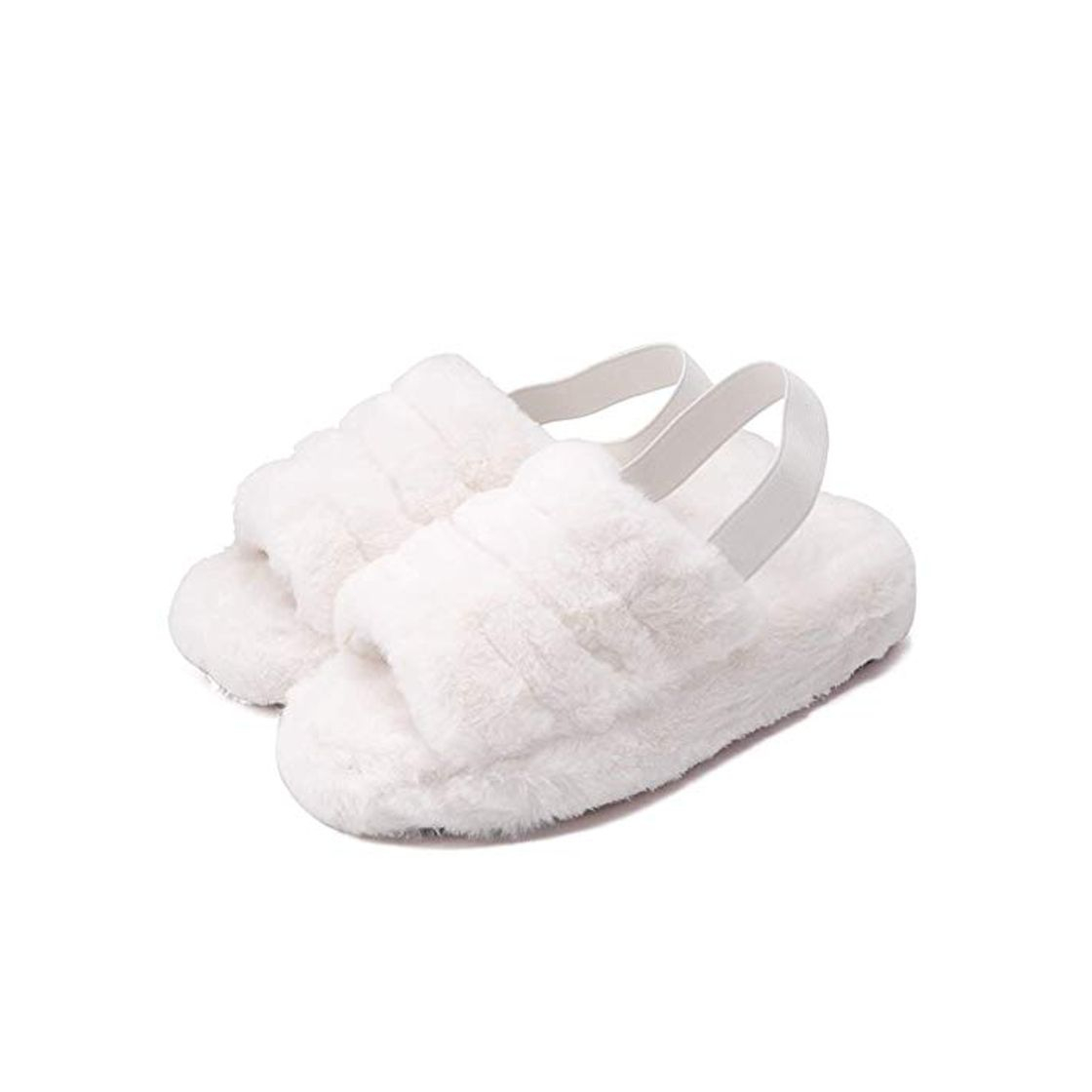 Social MEILEQI Zapatillas borrosas de Las Mujeres Sandalias de Leopardo Sandalia mullida de