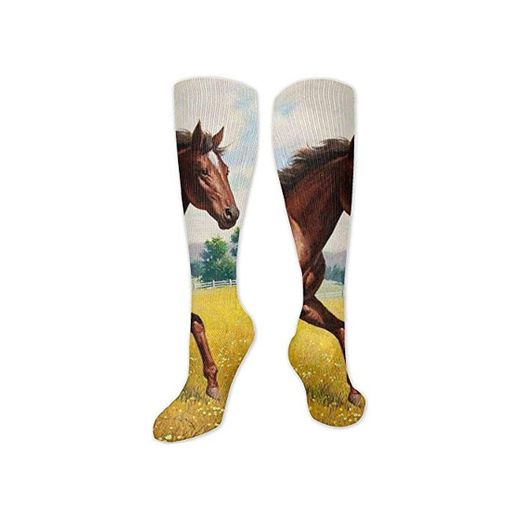 Rodilla Alta Calcetines Running Horse Mom And Baby 50Cm Calcetines Deportivos Casuales Calcetines Largos De Fútbol Calcetines Deportivos Hasta La Rodilla Calcetines De Mujer Unisex Hombres Calce