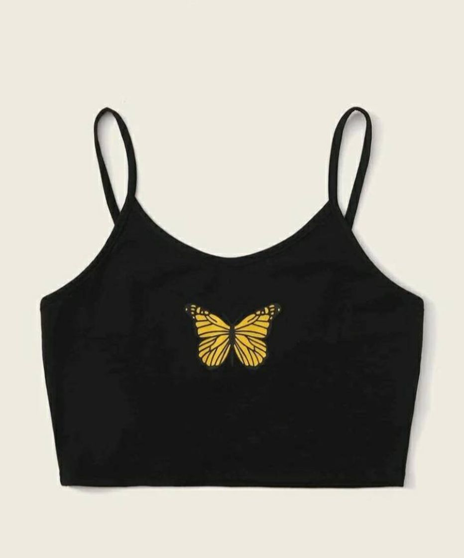 Moda Cropped borboleta 