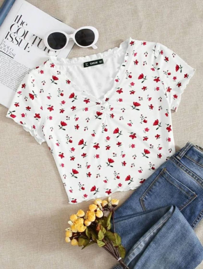 Moda cropped floral casual