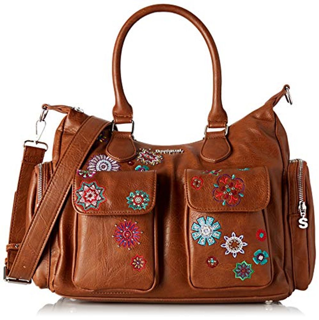 Moda Desigual Bag Rep Nanit London, Bandolera para Mujer, Marrón