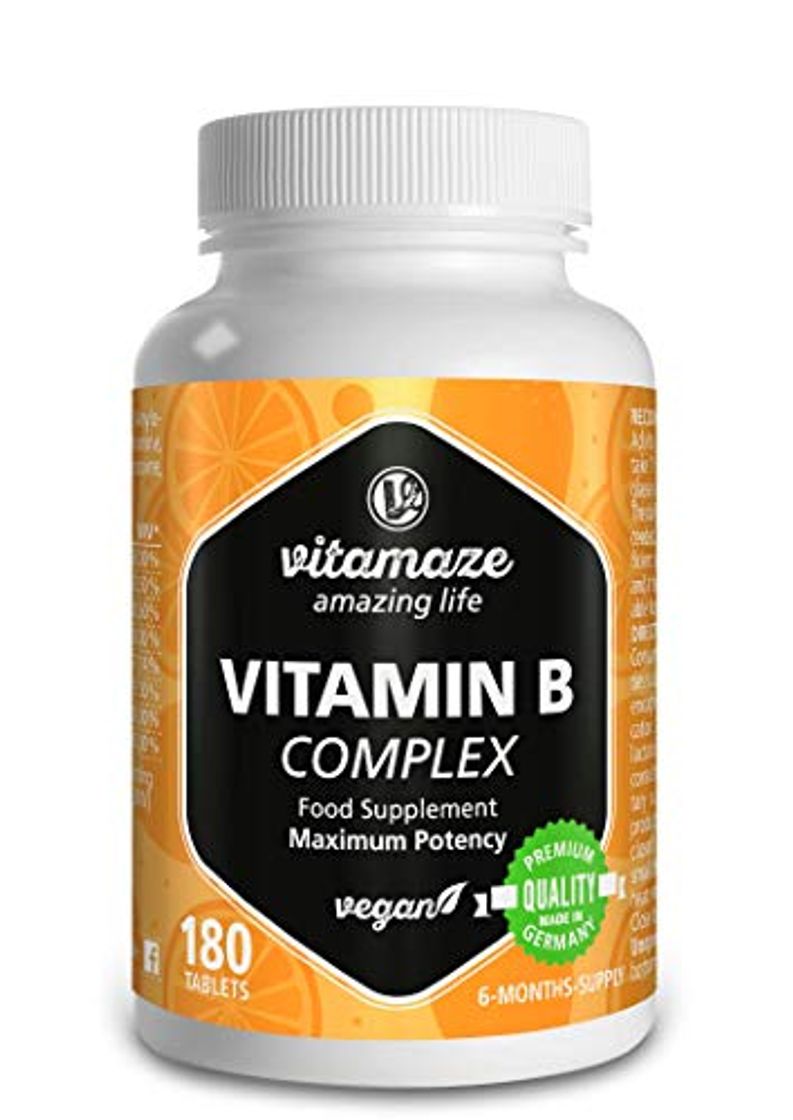 Products Vitamaze® Vitamina B Complex con 180 tabletas veganas de dosis alta del