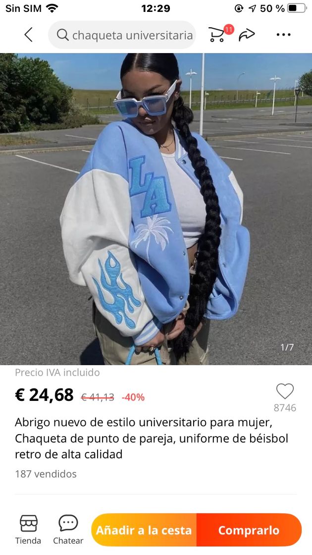 Chaqueta varsity azul