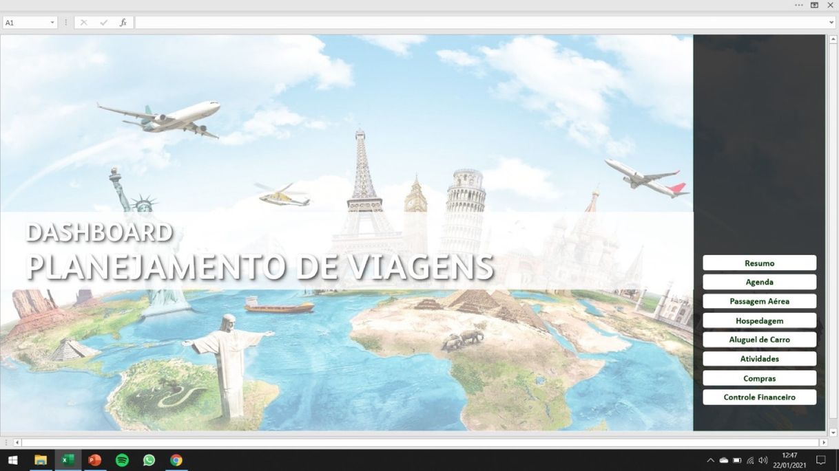 Moda Dashboard de Planejamento de Viagem